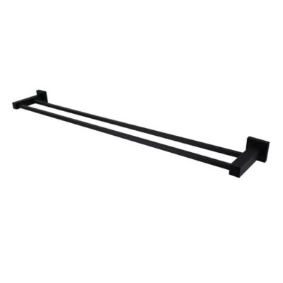 600mm Matte Black Lux Double Towel Rail