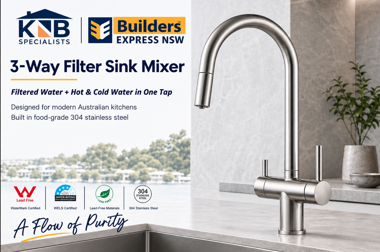 Modern 3-Way Filter Faucet Advertisement