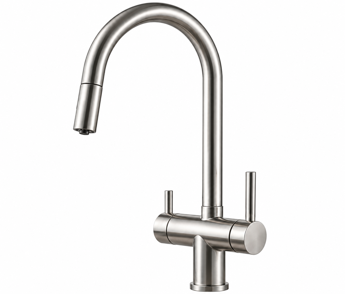 Modern Brushed Stainless Gooseneck Faucet